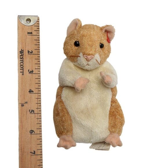 Vintage PELLET 2000 TY Beanie Baby Hamster Rodent Beige White Collectable Stuffy - Picture 6 of 10
